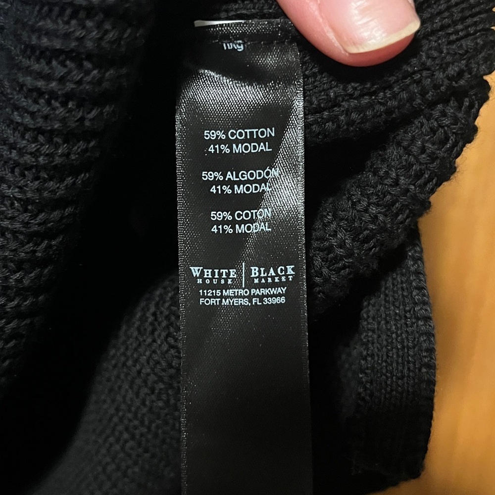 White House Black Market Textured Black Knit Top - Picture 7 of 11